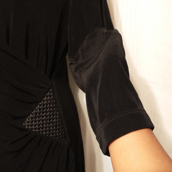 Chico's Black Tunic Top size Medium M Black EUC - Picture 5 of 9